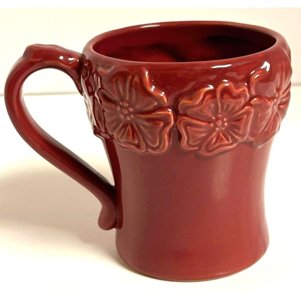 Temp-Tations Floral Relief Coffee Tea Cocoa Mug Unique Raised Pattern 12 Oz